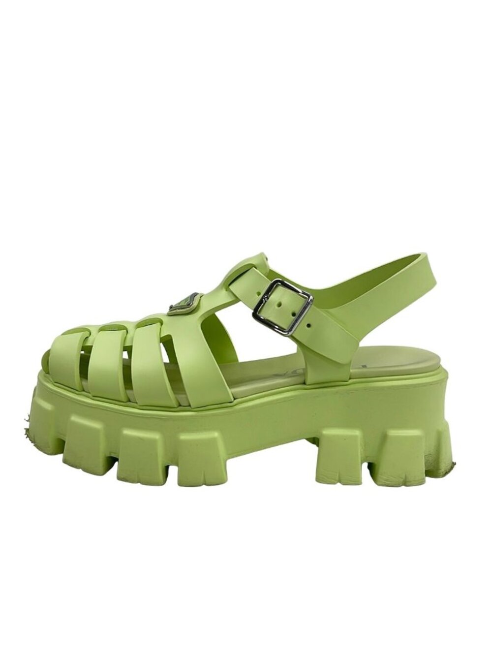 Prada Sandals Monolith Form Rubber Light Green